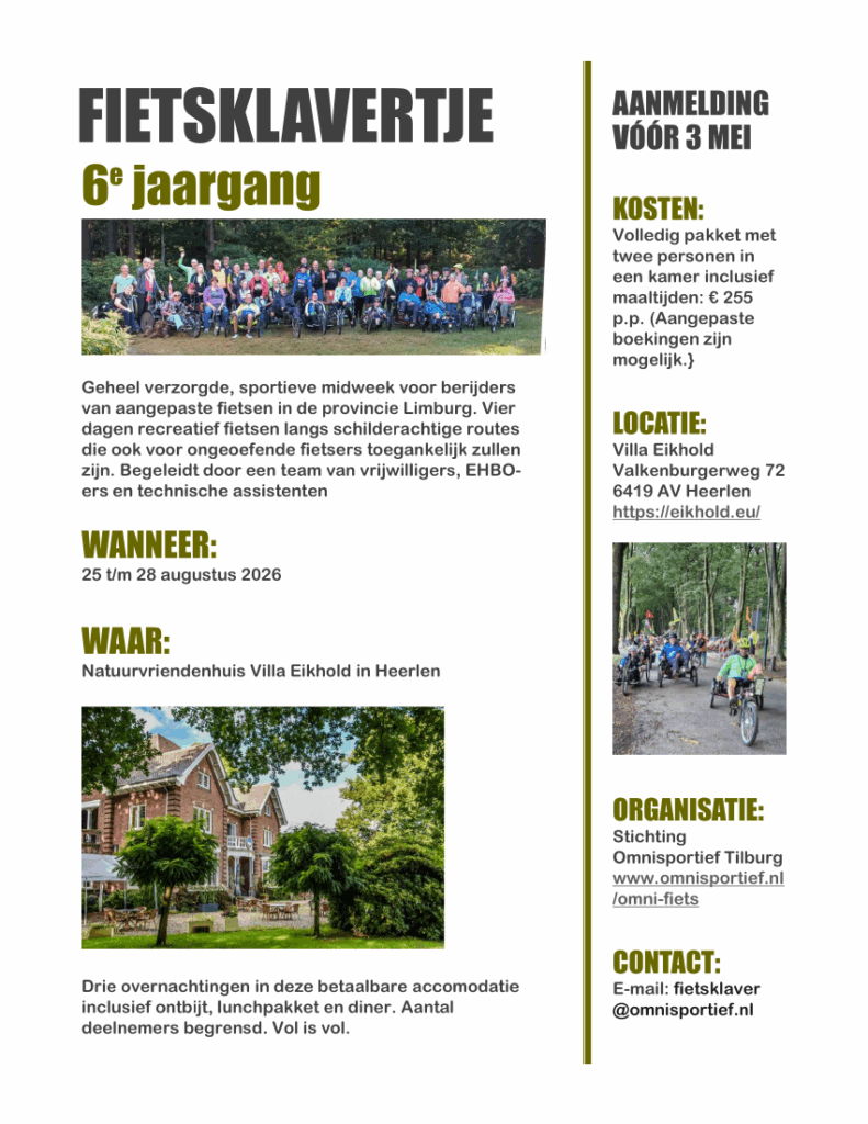 Flyer van het fietsklavertje 2026
